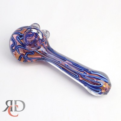 GLASS PIPE GOLD WITH BLUE ART GP7573 1CT